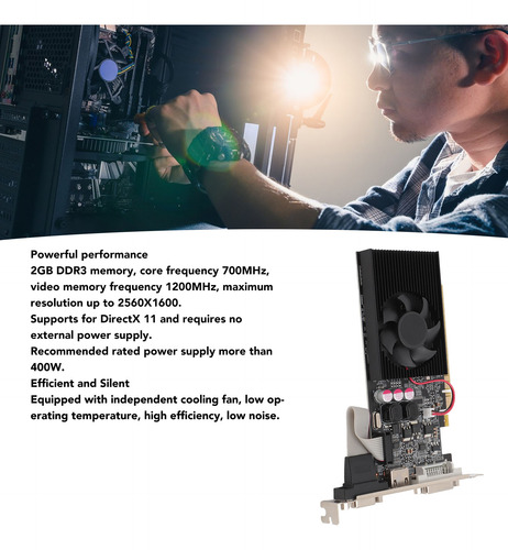 Tarjeta Gráfica Para Juegos, 2 Gb, Ddr3, 64 Bits, Computador