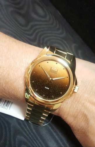Relógio Feminino Dumont Dourado Fundo Marrom Du2035lnu/4p