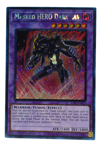 Masked Hero Dark Law Platinum Secret Rare Ra01 Yugioh!