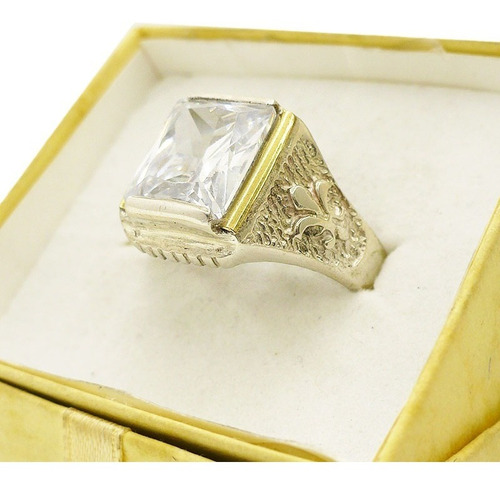 Sello Anillo Plata Y Oro Con Flor De Liz Hombre Regalo Papá!