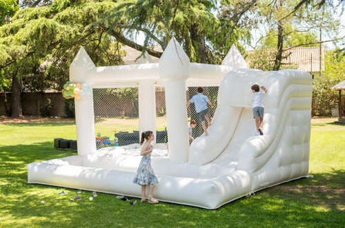 Alquiler Inflable Castillo Blanco  Tobogan Pelotero Gigante