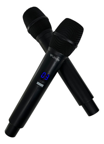 Microfone Duplo Sem Fio Digital 32 Frequências Ls916 Leson