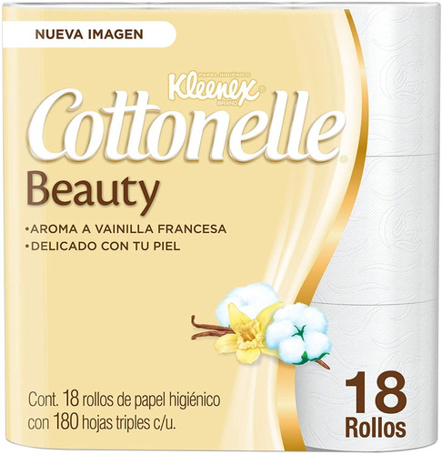 Papel Higiénico Cottonelle Beauty 18 Rollos C/180 Hojas 