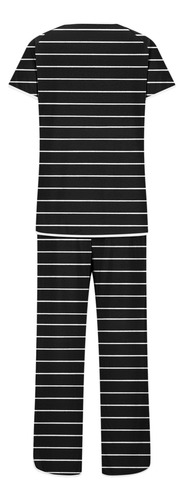 Conjunto De Pijama A Rayas Para Mujer, Ropa De Dormir De Dos