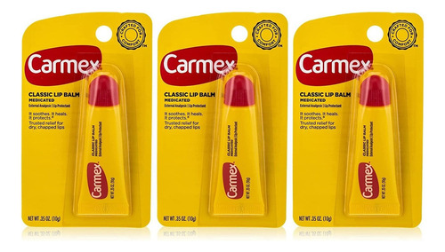 Carmex Lip Balm Tube Classic Medicated 0.35 Ounce 3 Count (1