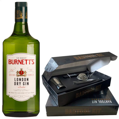 Gin Burnett´s + Estuche Bartool Kit Kaia Cocteleria Premium