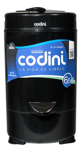 Secarropas Codini 2863 Innova 6.5 Kgs Negro C/recipiente