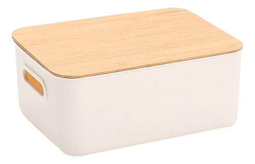 Caja Contenedor 13l Con Tapa De Madera De Almacenamiento