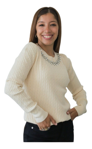 Sweater Mujer Brillos Tejido Elastizado Trenzado K-lipso