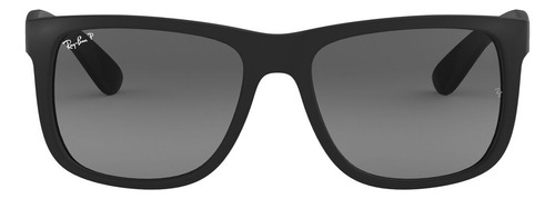 Lentes De Sol Justin Polarizados Ray-ban Rb4165622t3 Color Gris Lente Gris Varilla Matte black Armazón Matte black