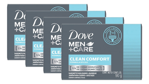 Jabon Dove Men Care Clean Comfort Hidratante 90g 4u