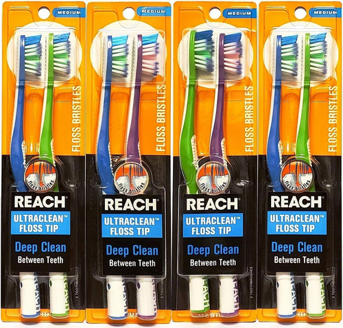 Cepillo De Dientes Mediano Con Punta De Hilo Dental Reach Ul