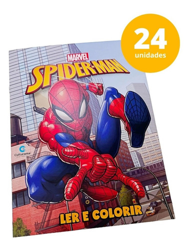 Kit 24 Livros Ler E Colorir Pintar Original Disney Marvel