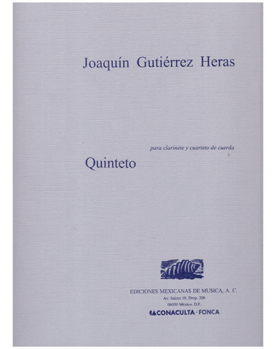 Quinteto Para Clarinete Y Cuarteto De Cuerda (partitura).
