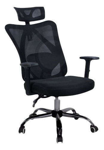 Silla Ejecutiva Para Oficina Ergonómica Corrección D Postura Color Negro Material Del Tapizado Tela