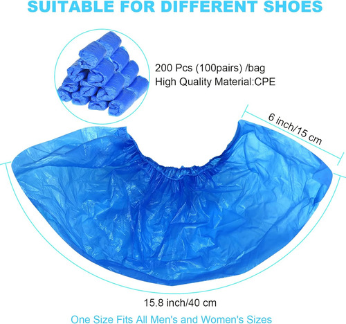 200 Piezas/100 Pares Cubrezapatos Impermeables Desechables..