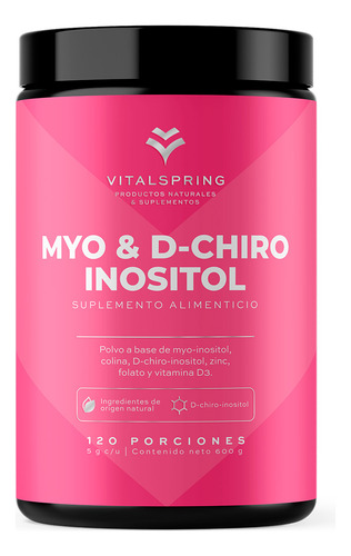 Myo & D-chiro Inositol 40:1 Con Colina 600g. Vital Spring Sabor Sin sabor