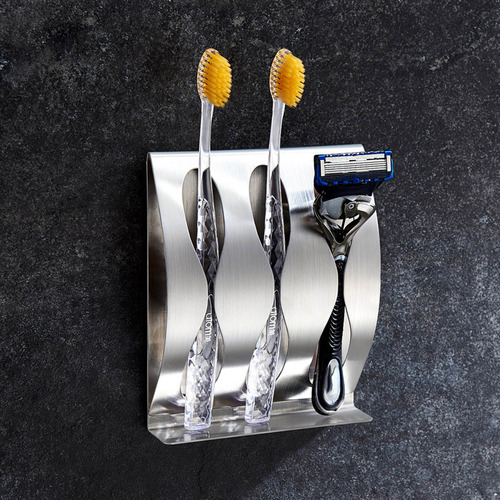 Soporte Para Cepillos De Dientes Con 3 Ranuras De Acero Inox
