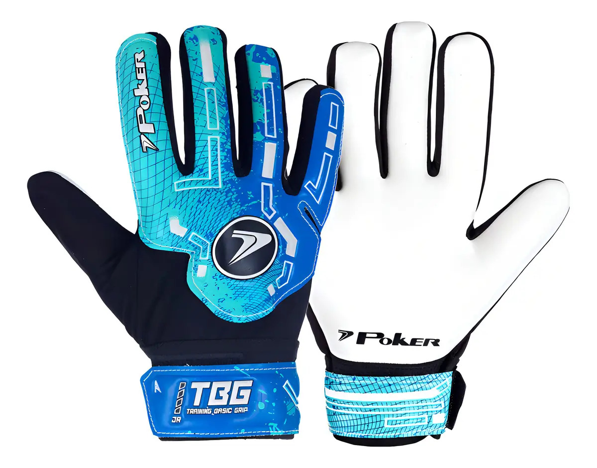 Luva Futebol De Campo Training Basic Junior 01128 Cor Azul/celeste Tamanho 4