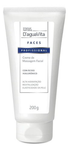Creme De Massagem Facial Com Ácido Hialurônico Faces 200g