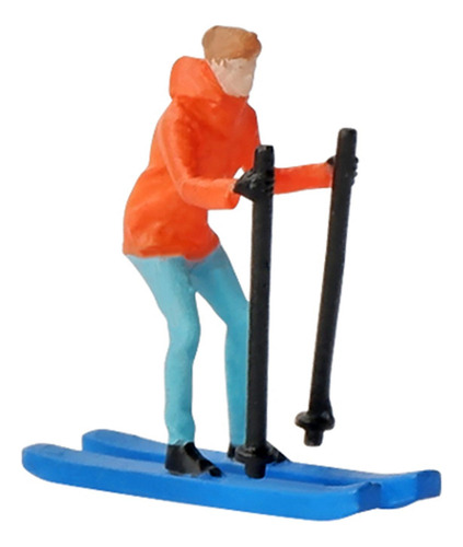 Figura De Esquiador, Accesorios De Esquí, Naranja Naranja