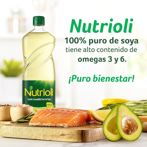 Aceite Vegetal 720 Mililitros Nutrioli Puro Soya Con Omegas