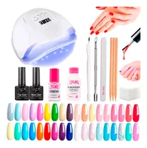 Comprar Kit Uñas Semipermanente Completo Manicura Cabina 80w Uv Led