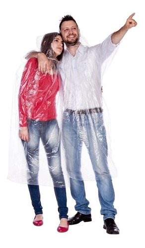 Imagem 3 de 9 de Kit 10 Capa De Chuva Descartável Transparente Unissex