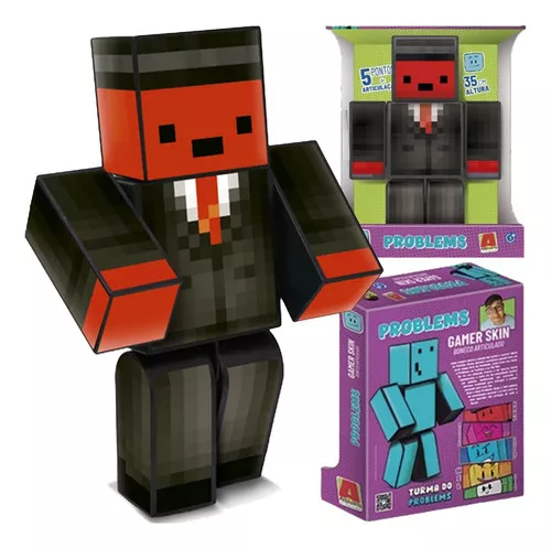 Boneco Zoom Turma do Problems - Grande - 35cm- Minecraft - Streamers-   - Algazarra