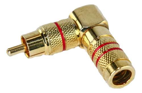 Conector Audio & Video Rca Macho 90° Oro Metalico Lujos Htec