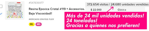Imagen 4 de 7 de Resina Epoxica Cristal #119 + Accesorios. Baja Viscosidad!!
