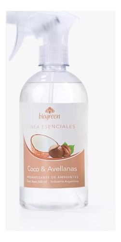 Aromatizante Coco Y Avellanas Con Gatillo 500ml Biogreen 