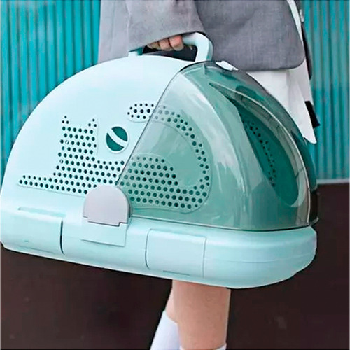 Caixa Para Animais De Estimação Petnest Clean&carry Azul-claro Tamanho Grande