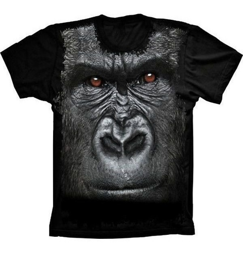 Camiseta Estilosa 3d Animais - Gorilla