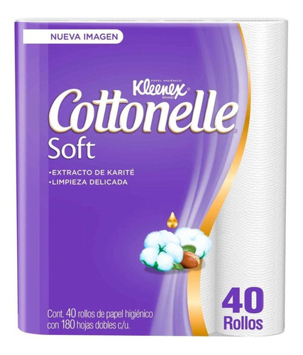 Papel Higiénico Kleenex Cottonelle Soft Pack 40 Rollos