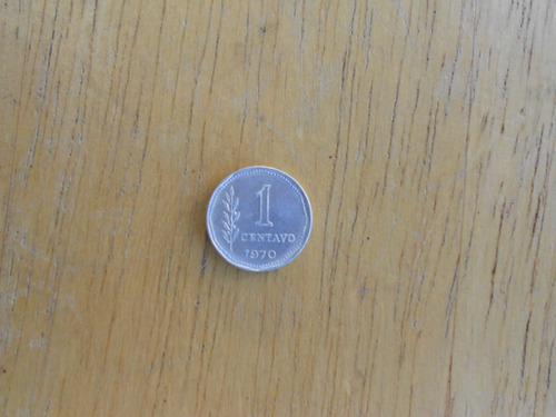 Moneda 1 Centavo Peso Ley - Argentina - Año 1970 - Aluminio 