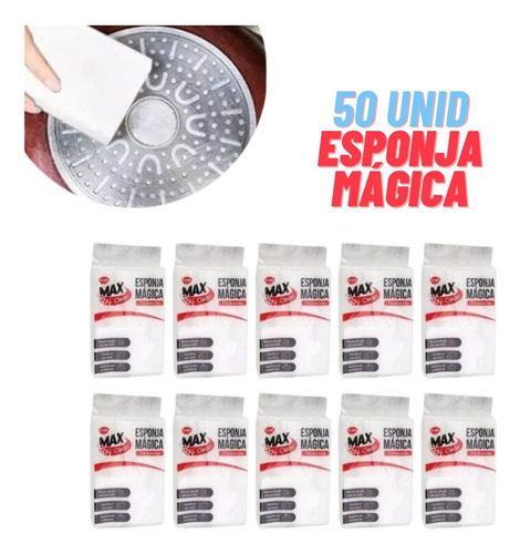 Kit 50 Esponja Mágica Melamina Tira Mancha Bucha Limpa Tudo