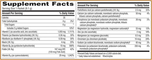 Suplemento de vitamina C en polvo Emergen-C de 1000 mg, sabor estándar