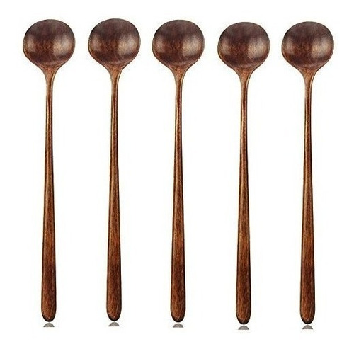 Cuchara Larga De Madera, 4 Piezas Estilo Coreano 10,9 Pulgad