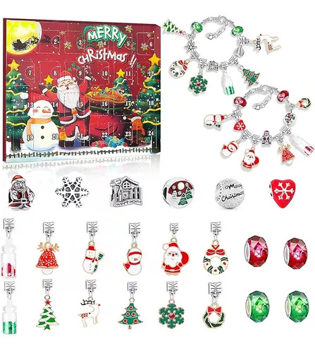 Calendario De Adviento De Navidad, Pulseras, Colgantes