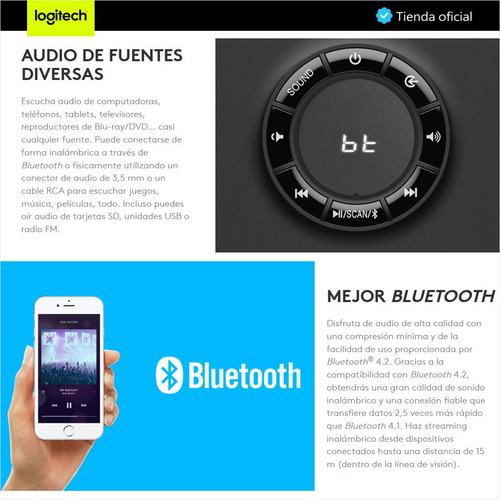 Imagen 3 de 8 de Logitech Z607, Altavoces 5.1 Sonido Envolvente Con Bluetooth