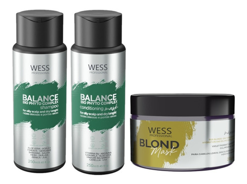 Kit Wess Balance Shampoo Condicionador E Blond Mask
