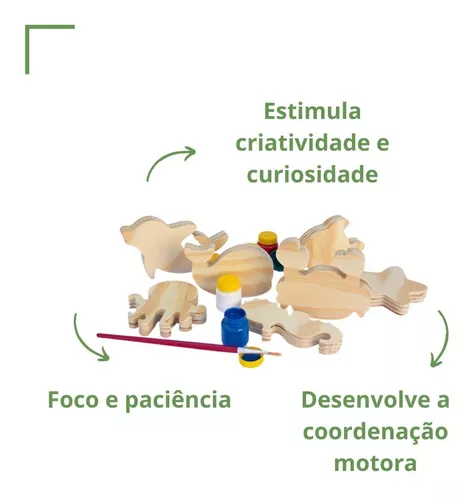 Kit Fundo do Mar - em madeira - Para Colorir e Brincar - Ludolica