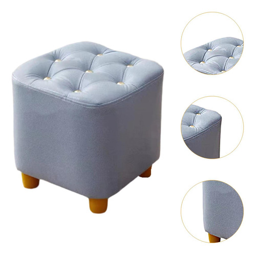 Elegante Reposapiés Otomano Para Decoración Del Azul