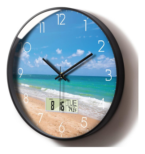 Relojes De Pared Modernos Con Calendario Y Fecha Ocean Wave