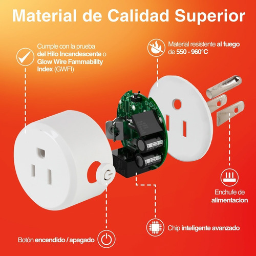 Imagen 2 de 10 de Enchufe Inteligente Wifi Multivoltaje Tecnolite