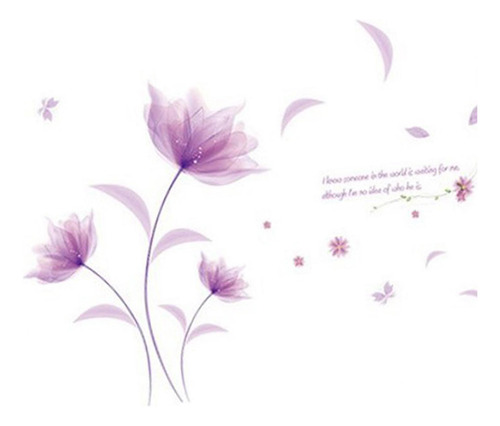 Pegatina De Pared Con Diseño De Flores Azules Para