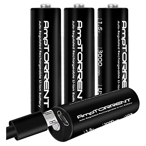 Rechargeable Lithium Aa Batteries, 3000mwh Aa Rechargea...