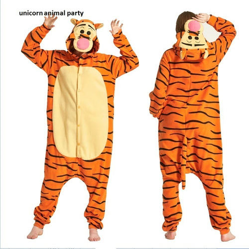 Pijama Disfraz Enterito Tigre Tigger Adulto Polar Abriga