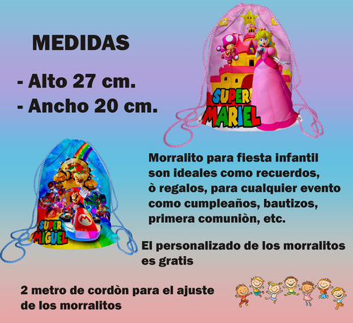 40 Morralito Dulcero Bolo Fiesta Infantil Mario Bros-4
